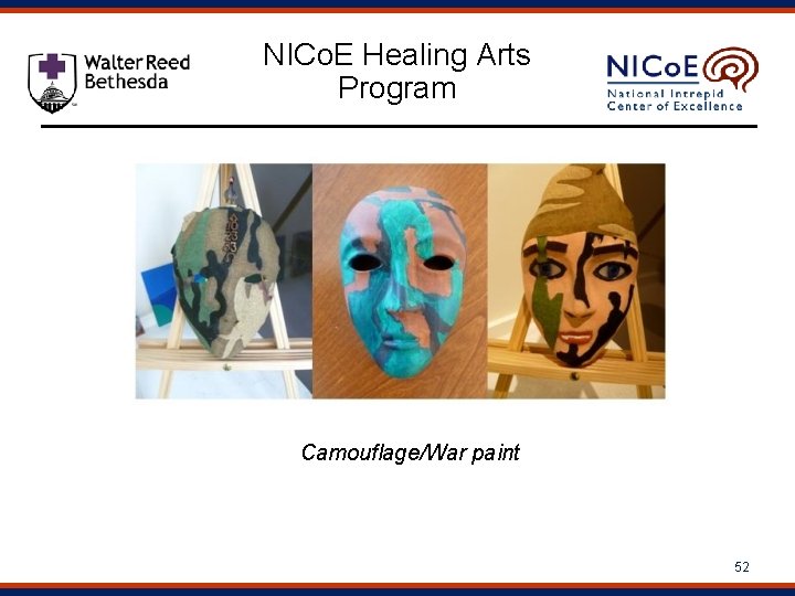 NICo. E Healing Arts Program Camouflage/War paint 52 