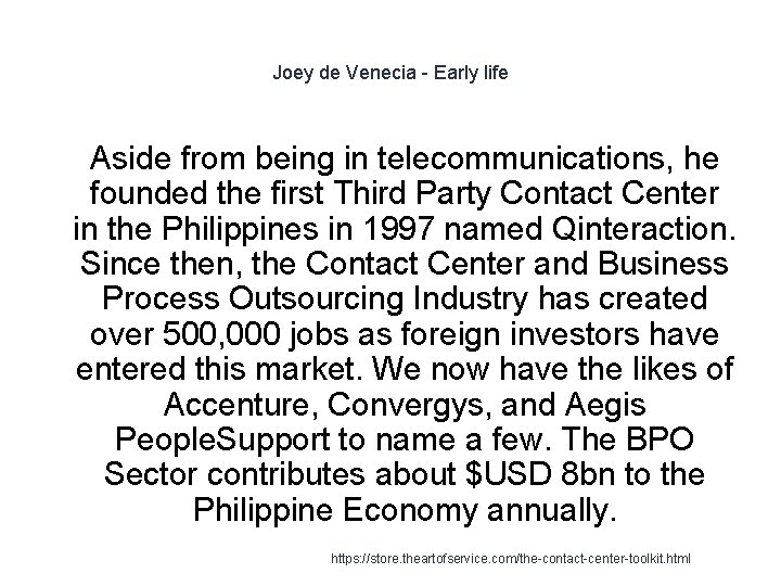 Joey de Venecia - Early life 1 Aside from being in telecommunications, he founded