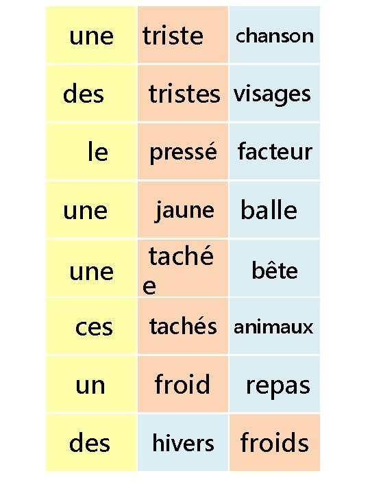 une triste des tristes visages le pressé facteur chanson une jaune balle une taché