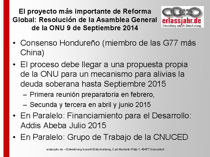 El proyecto más importante de Reforma Global: Resolución de la Asamblea General de la