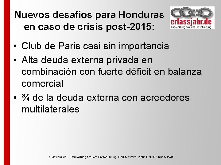 Nuevos desafíos para Honduras en caso de crisis post-2015: • Club de Paris casi