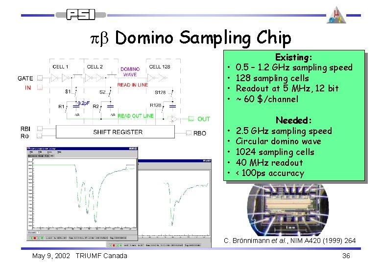 pb Domino Sampling Chip • • Existing: 0. 5 – 1. 2 GHz sampling