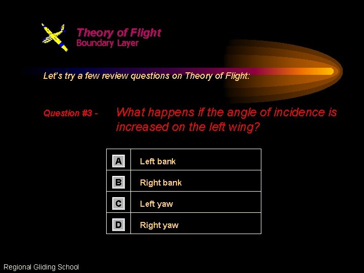 Theory of Flight Boundary Layer Let's try a few review questions on Theory of