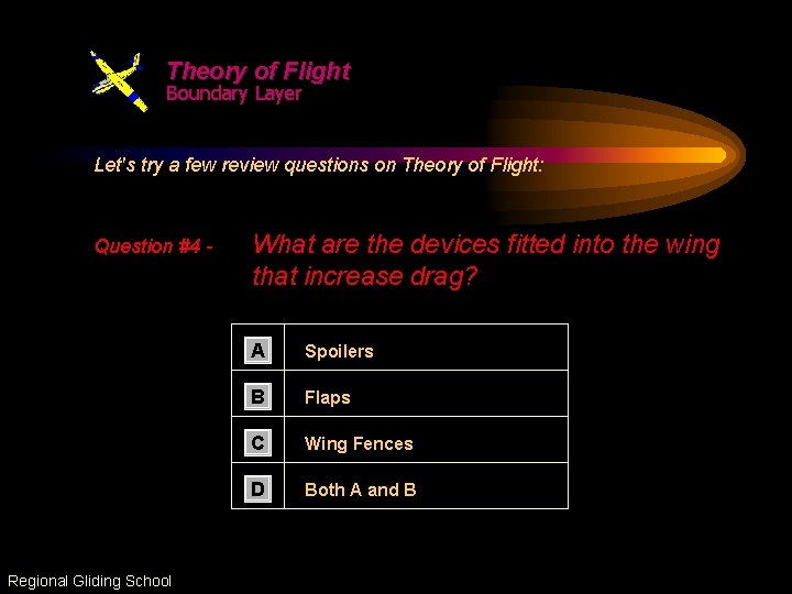 Theory of Flight Boundary Layer Let's try a few review questions on Theory of