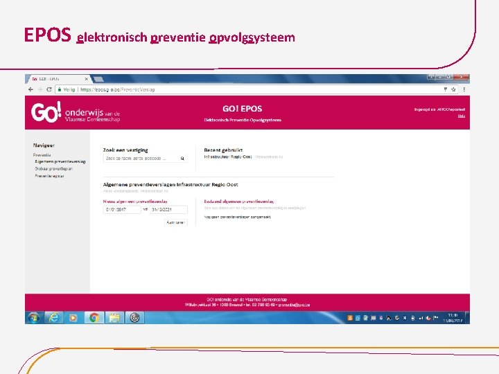 EPOS elektronisch preventie opvolgsysteem 