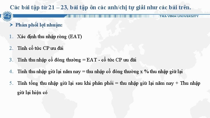 Các bài tập từ 21 – 23, bài tập ôn các anh/chị tự giải Các bài tập từ 21 – 23, bài tập ôn các anh/chị tự giải