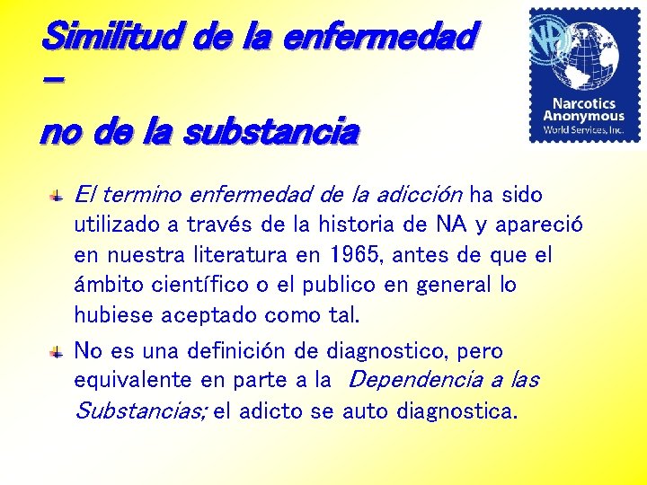 Similitud de la enfermedad – no de la substancia El termino enfermedad de la Similitud de la enfermedad – no de la substancia El termino enfermedad de la