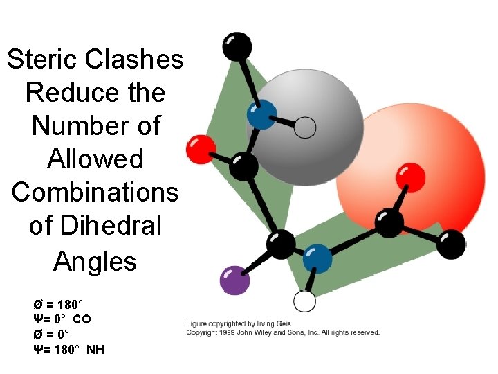 Steric Clashes Reduce the Number of Allowed Combinations of Dihedral Angles Ø = 180°