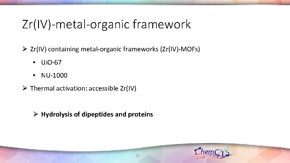 Zr(IV)-metal-organic framework Ø Zr(IV) containing metal-organic frameworks (Zr(IV)-MOFs) • Ui. O-67 • NU-1000 Ø Zr(IV)-metal-organic framework Ø Zr(IV) containing metal-organic frameworks (Zr(IV)-MOFs) • Ui. O-67 • NU-1000 Ø