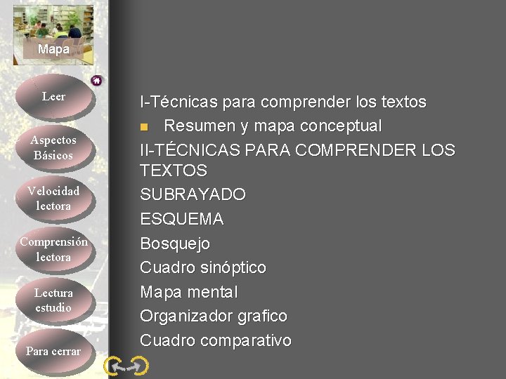Mapa Leer Aspectos Básicos Velocidad lectora Comprensión lectora Lectura estudio Para cerrar I-Técnicas para Mapa Leer Aspectos Básicos Velocidad lectora Comprensión lectora Lectura estudio Para cerrar I-Técnicas para