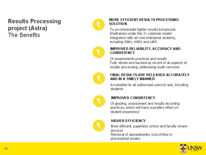 Results Processing project (Astra) The Benefits MORE EFFICIENT RESULTS PROCESSING SOLUTION To accommodate tighter