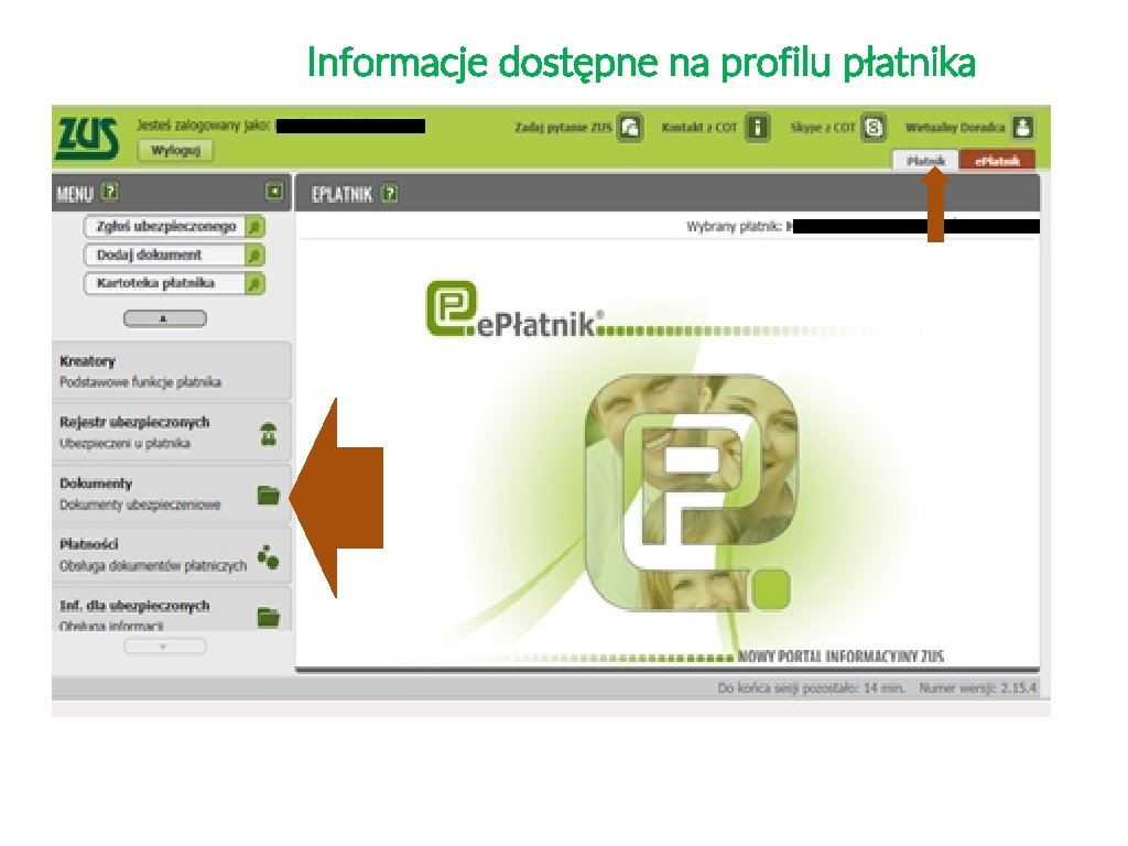 PUE Informacje dostępne na profilu płatnika 