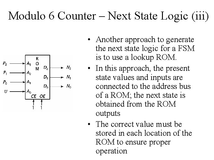 Modulo 6 Counter – Next State Logic (iii) • Another approach to generate the