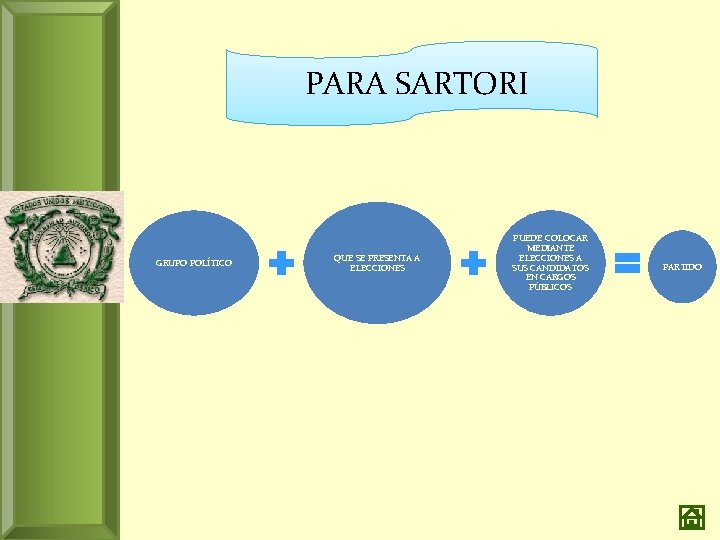 PARA SARTORI GRUPO POLÍTICO QUE SE PRESENTA A ELECCIONES PUEDE COLOCAR MEDIANTE ELECCIONES A