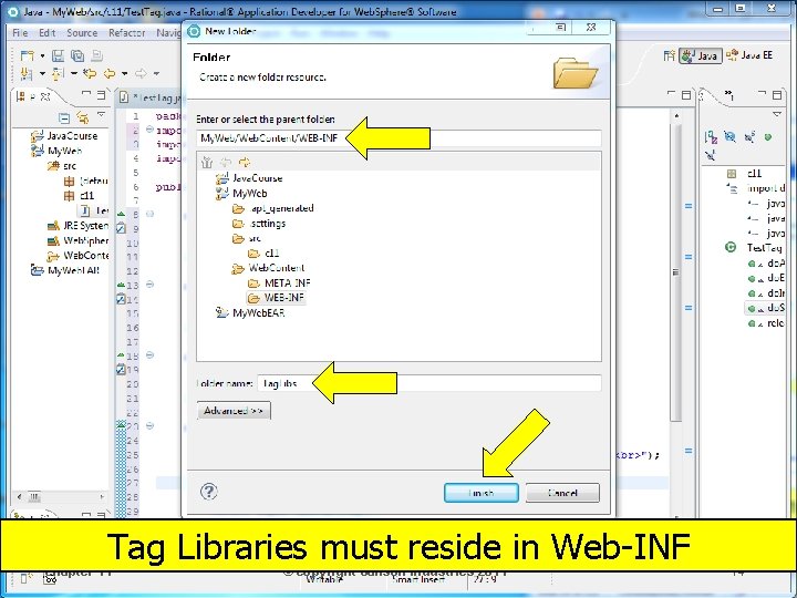 Tag Libraries must reside in Web-INF chapter 11 © copyright Janson Industries 2011 14