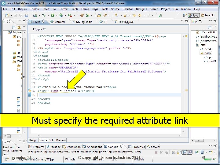 Must specify the required attribute link chapter 11 © copyright Janson Industries 2011 61