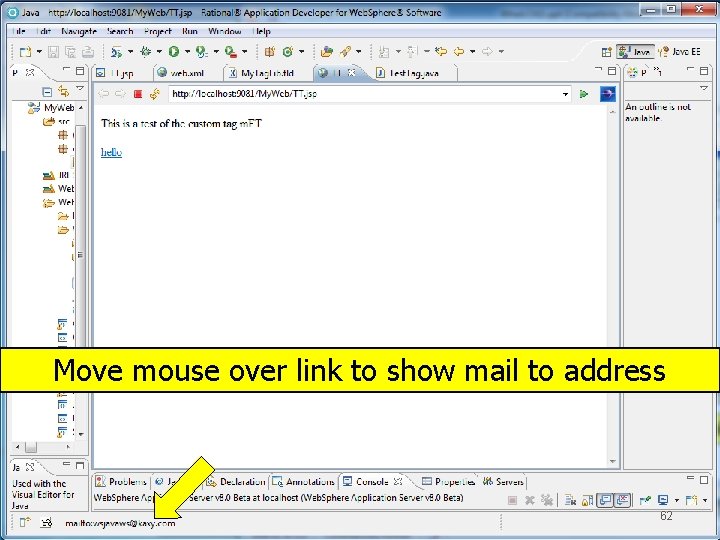 Move mouse over link to show mail to address 62 