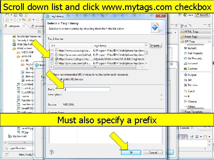 Scroll down list and click www. mytags. com checkbox Must also specify a prefix