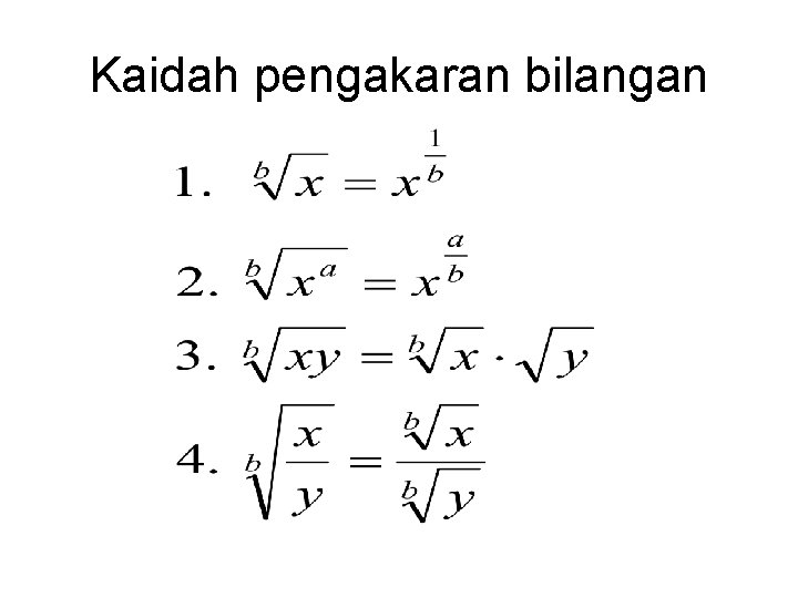 Kaidah pengakaran bilangan 