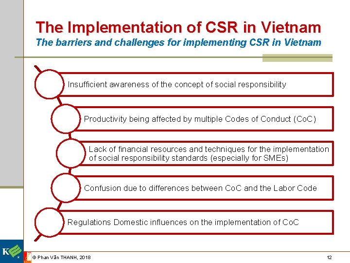 The Implementation of CSR in Vietnam The barriers and challenges for implementing CSR in