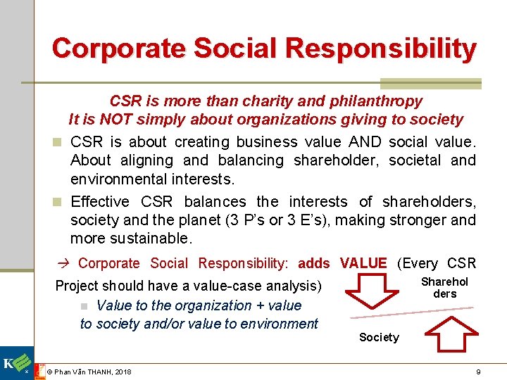 Corporate Social Responsibility CSR is more than charity and philanthropy It is NOT simply