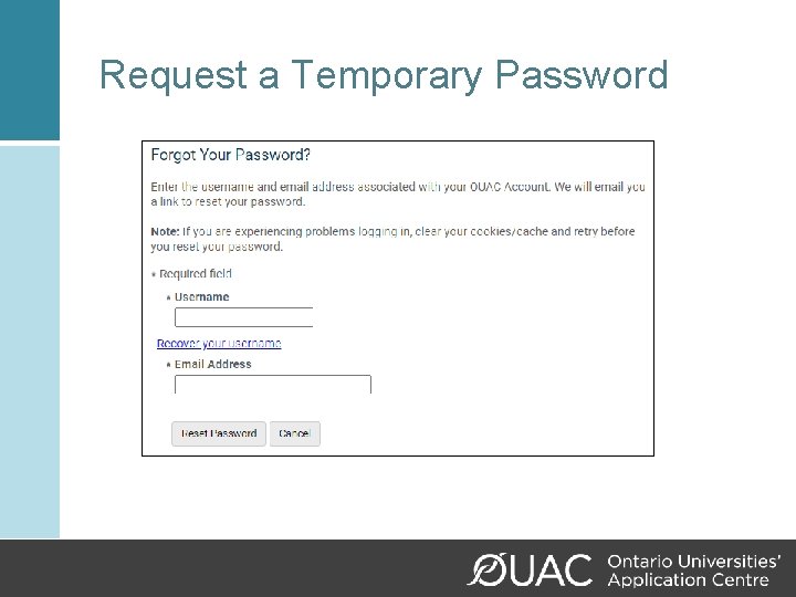Request a Temporary Password 