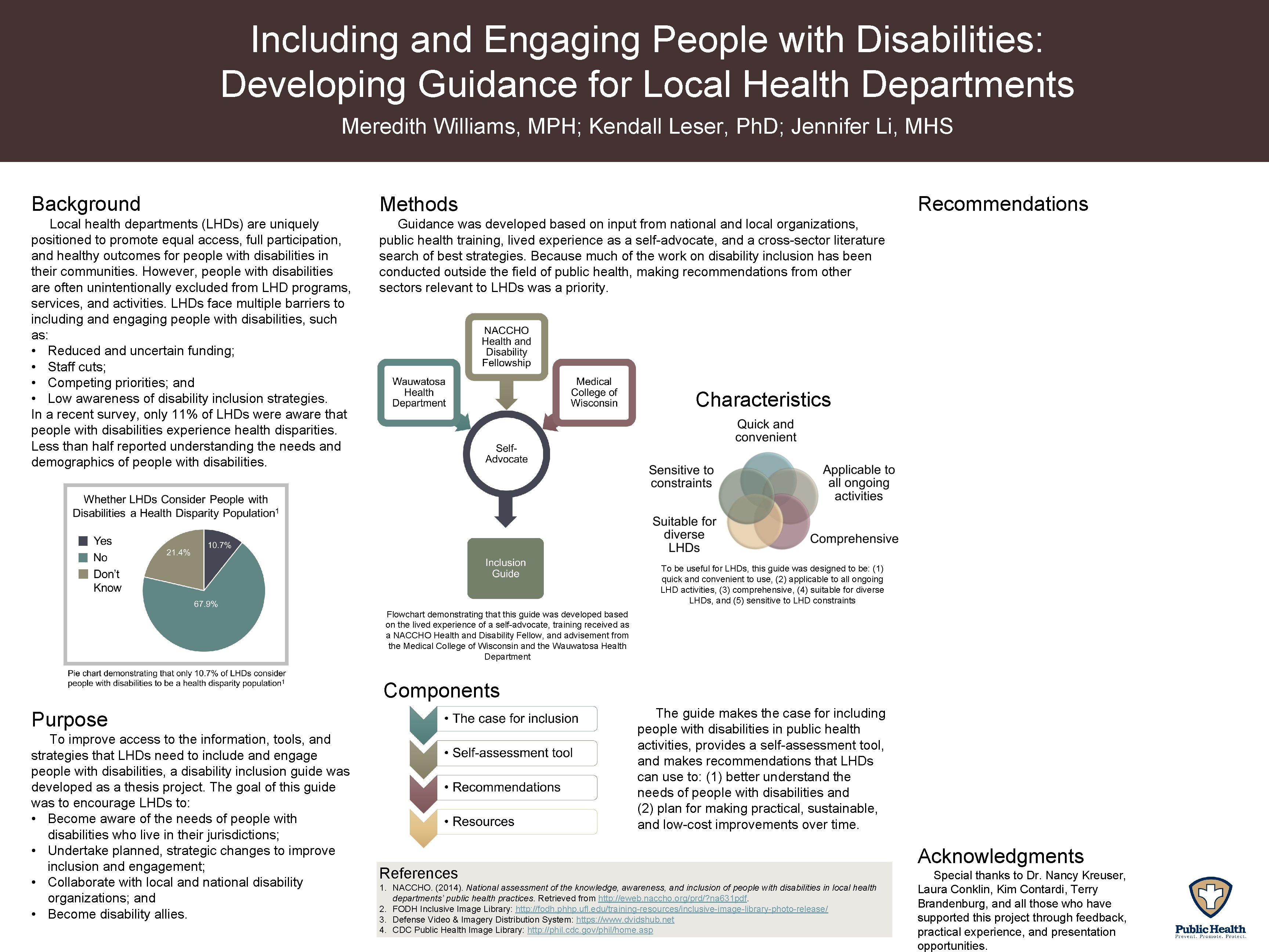 Including and Engaging People with Disabilities: Developing Guidance for Local Health Departments Meredith Williams,
