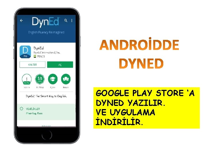 GOOGLE PLAY STORE ‘A DYNED YAZILIR. VE UYGULAMA İNDİRİLİR. 