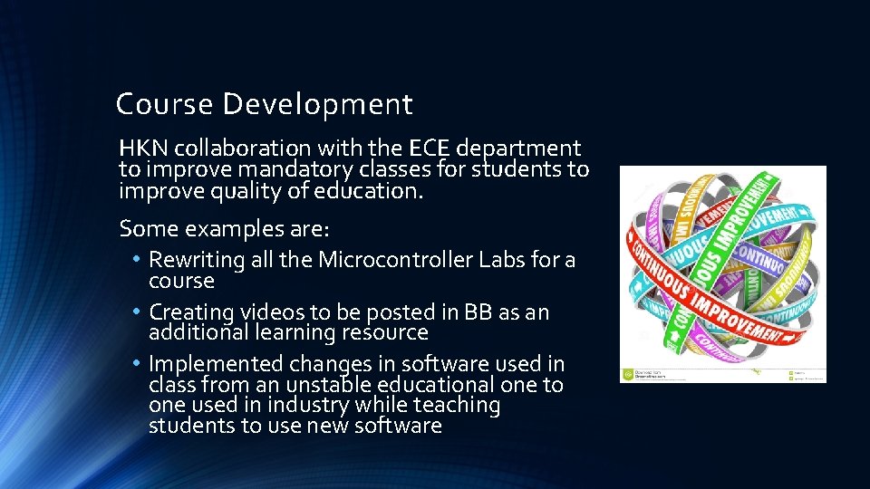 Course Development HKN collaboration with the ECE department to improve mandatory classes for students