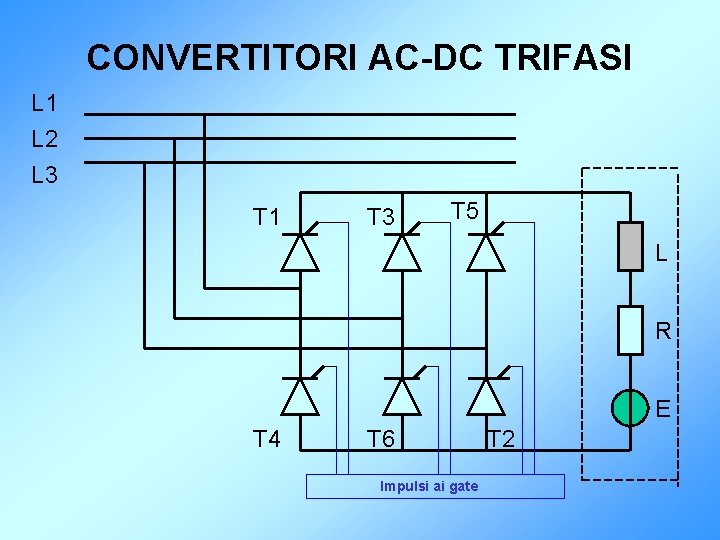 CONVERTITORI AC-DC TRIFASI L 1 L 2 L 3 T 1 T 3 T