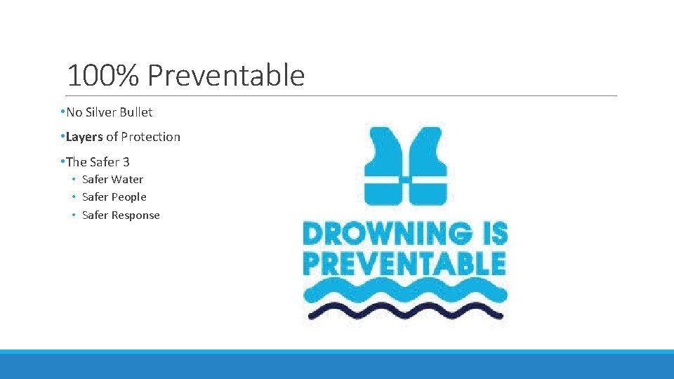 100% Preventable • No Silver Bullet • Layers of Protection • The Safer 3