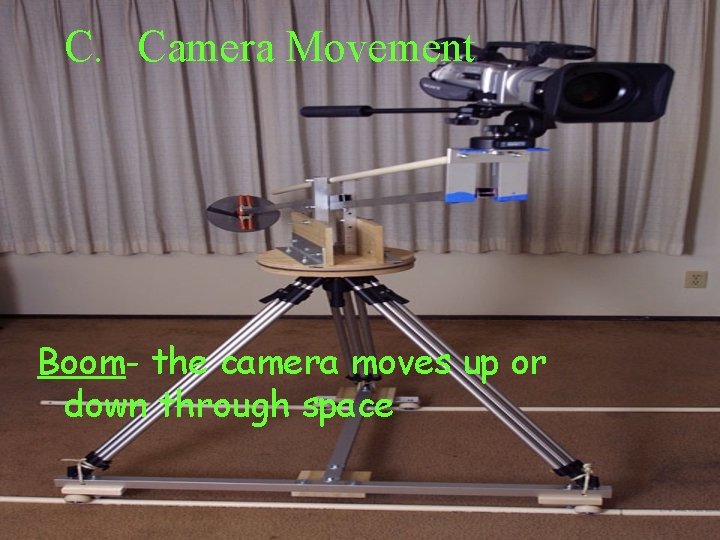 C. Camera Movement Boom- the camera moves up or down through space 