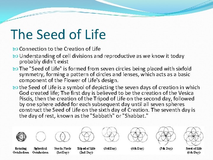 The Seed of Life Connection to the Creation of Life Understanding of cell divisions