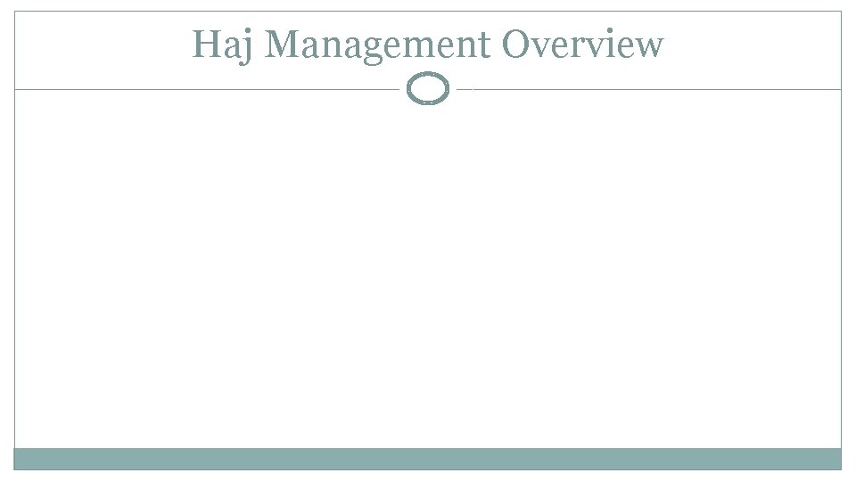 Haj Management Overview 