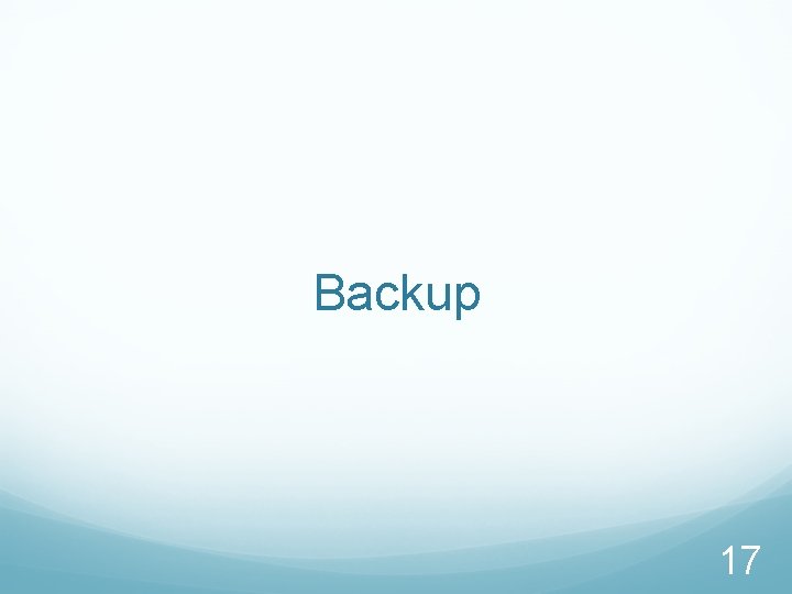 Backup 17 Backup 17