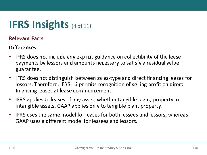 IFRS Insights (4 of 11) Relevant Facts Differences • IFRS does not include any