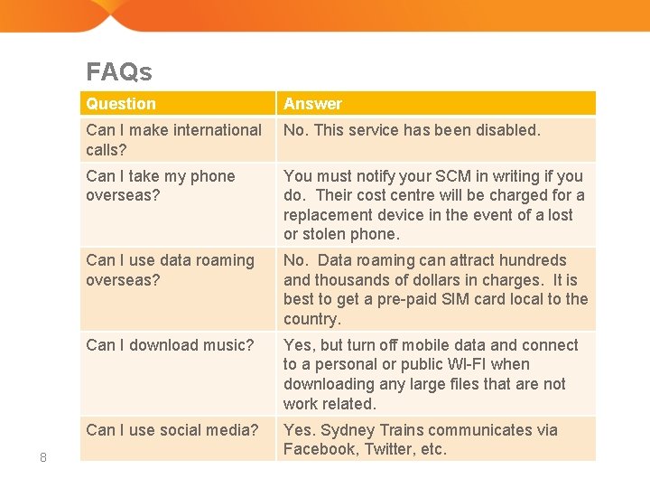FAQs Question Answer Can I make international calls? No. This service has been disabled.