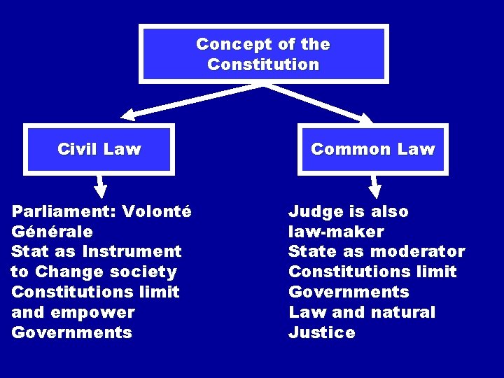 Concept of the Constitution Civil Law Common Law Parliament: Volonté Générale Stat as Instrument