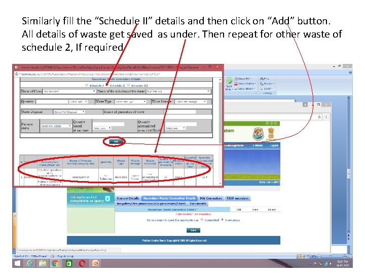 Similarly fill the “Schedule II” details and then click on “Add” button. All details