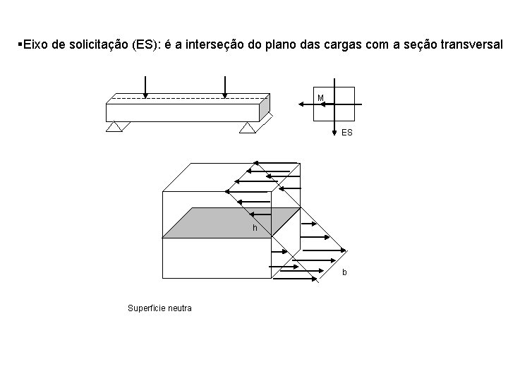  Eixo de solicitação (ES): é a interseção do plano das cargas com a