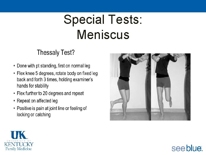 Special Tests: Meniscus 