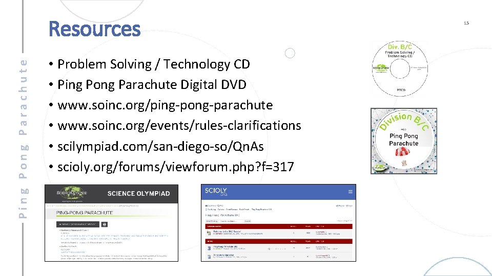 Ping Pong Parachute Resources • Problem Solving / Technology CD • Ping Pong Parachute