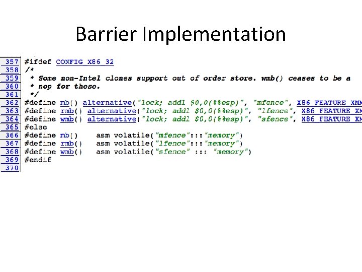 Barrier Implementation 