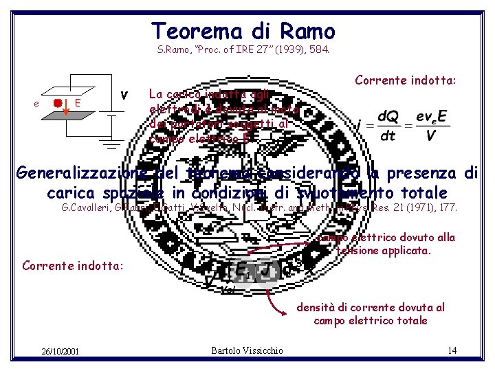 Teorema di Ramo S. Ramo, “Proc. of IRE 27” (1939), 584. e E V