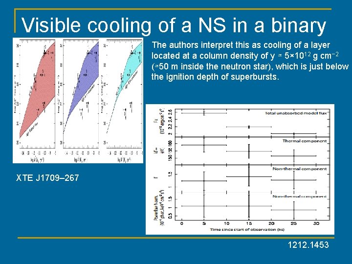 Visible cooling of a NS in a binary The authors interpret this as cooling