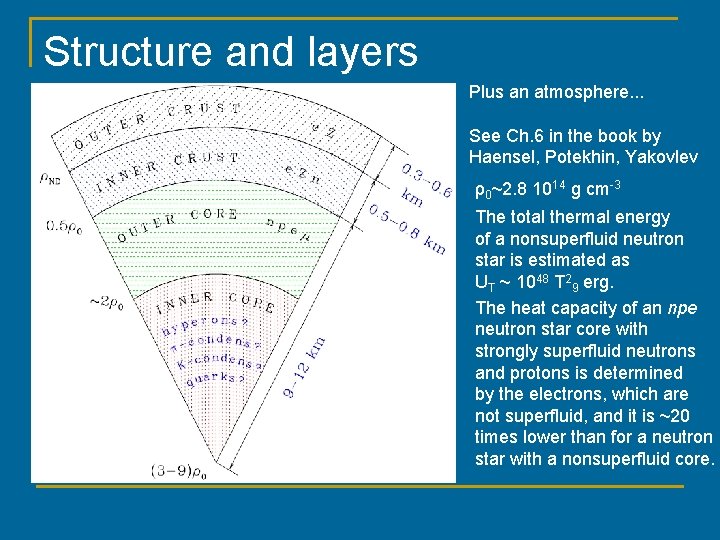 Structure and layers Plus an atmosphere. . . See Ch. 6 in the book