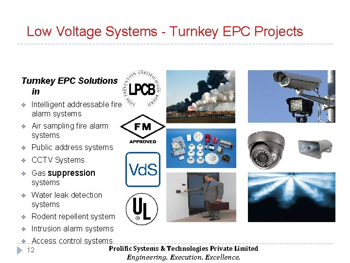 Low Voltage Systems - Turnkey EPC Projects Turnkey EPC Solutions in v Intelligent addressable