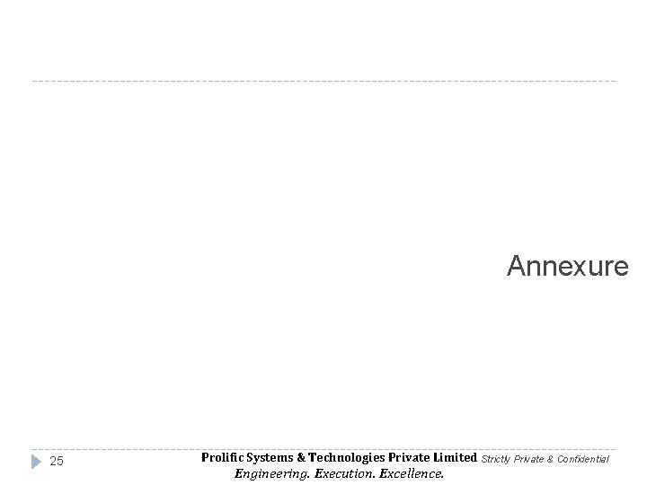 Annexure 25 Prolific Systems & Technologies Private Limited Strictly Private & Confidential Engineering. Execution.