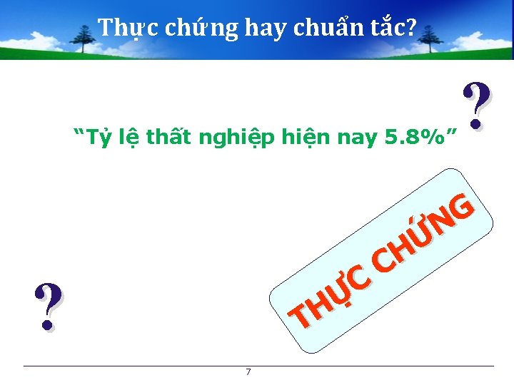 Thực chứng hay chuẩn tắc? “Tỷ lệ thất nghiệp hiện nay 5. 8%” C