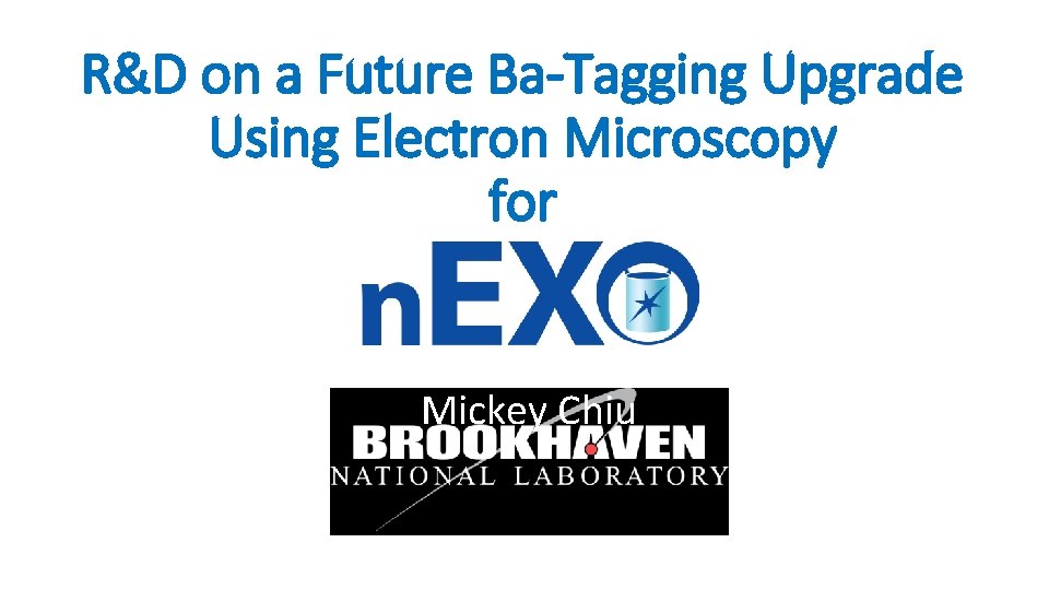 R&D on a Future Ba-Tagging Upgrade Using Electron Microscopy for Mickey Chiu 